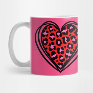 Leopard Print Heart Mug